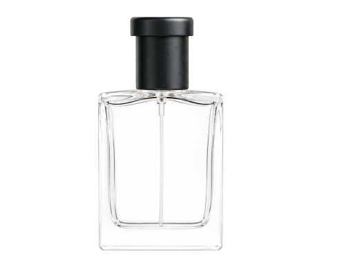 30ml alabaster slim perfume bottle with black ridged cap