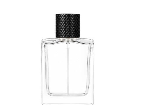 30ml alabaster slim perfume bottle with black textured cap