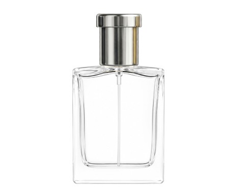 30ml alabaster slim perfume bottle with silver ridged cap