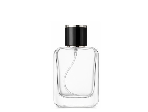 30ml ingot clear perfume bottle with black silver cap