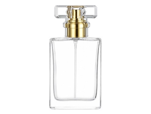50ml alabaster clear perfume bottle with gold pump clear cap