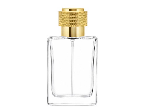 50ml alabaster clear perfume bottle with gold round cap
