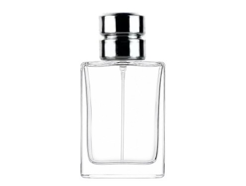 50ml alabaster clear perfume bottle with silver stacked cap