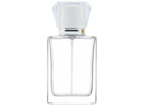 50ml alabaster clear perfume bottle with white silver acrylic cap