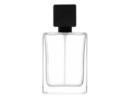 50ml alabaster perfume bottle with square black black cap