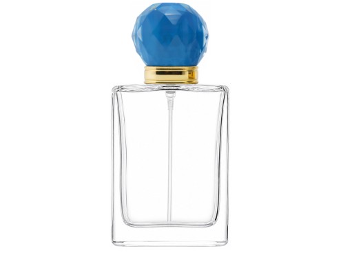 50ml alabaster perfume bottle with teal gold round cap