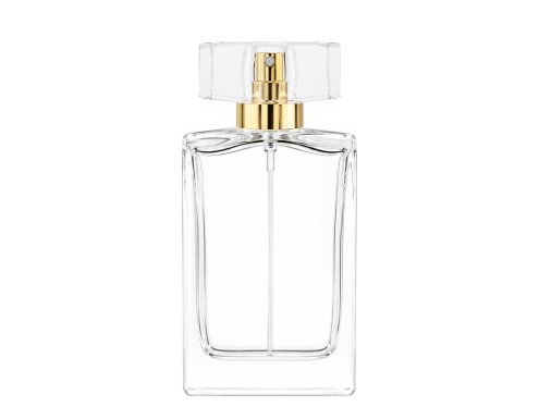 50ml alabaster slim perfume bottle gold pump clear gold cap