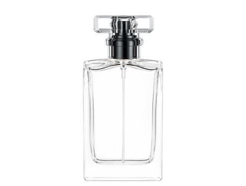 50ml alabaster slim perfume bottle with black pump clear cap