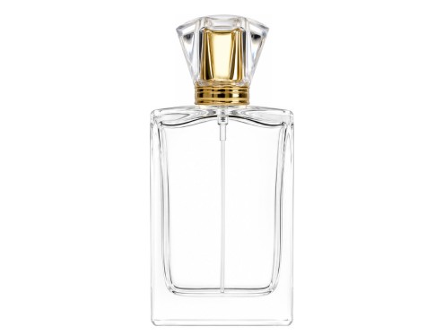 50ml alabaster slim clear perfume bottle with gold crown cap