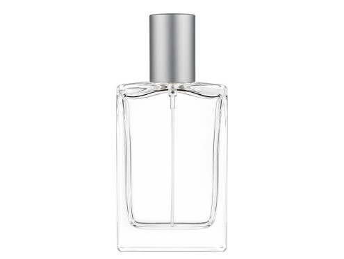 50ml alabaster slim clear perfume bottle with matte silver cap