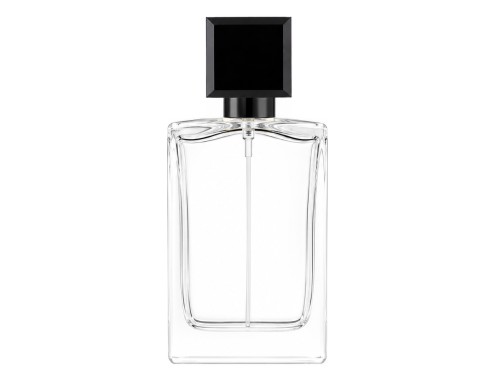 50ml alabaster slim perfume bottle with square black black cap