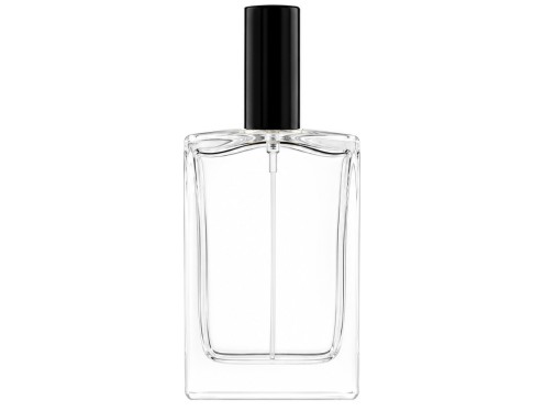 50ml alabaster slim perfume bottle with tall black cap