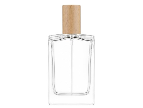 50ml alabaster slim clear perfume bottle with wood cap