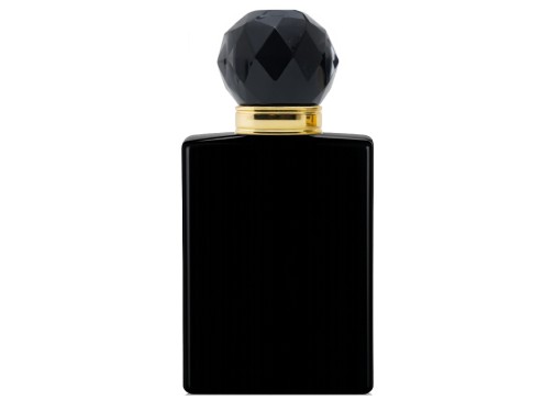 50ml ebony black perfume bottle with black gold round cap