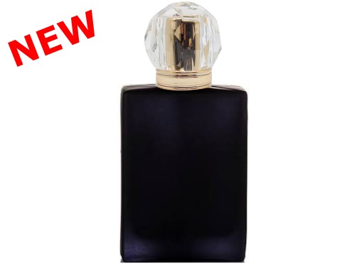 50ml ebony black perfume bottle with gold crown cap