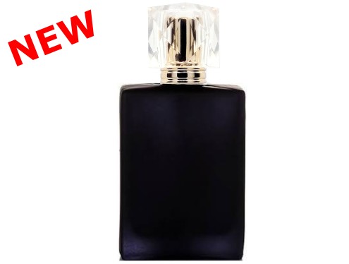 50ml ebony black perfume bottle with gold diamond cap