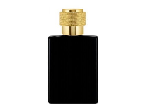 50ml ebony black perfume bottle with gold round cap