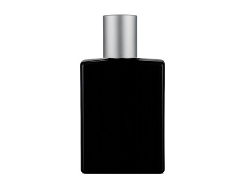 50ml ebony black perfume bottle with matte silver cap