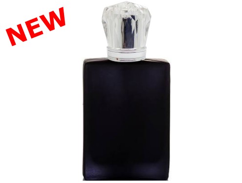 50ml ebony black perfume bottle with silver crown cap