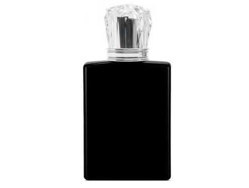 50ml ebony black perfume bottle with black silver round crown cap
