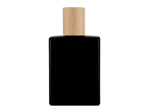 50ml ebony black perfume bottle with wood cap