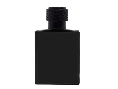 50ml ebony black perfume bottle with silver diamond cap