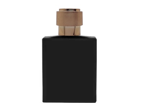 50ml ebony black perfume bottle with silver diamond cap