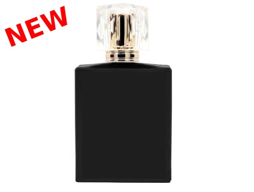 55ml ebony black perfume bottle with gold diamond cap