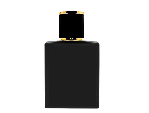 50ml ebony slim black perfume bottle with round black gold cap