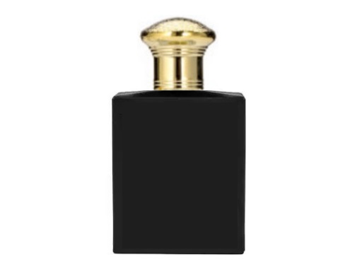 50ml ebony black perfume bottle with round gold cap