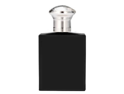 50ml ebony black perfume bottle with round silver cap