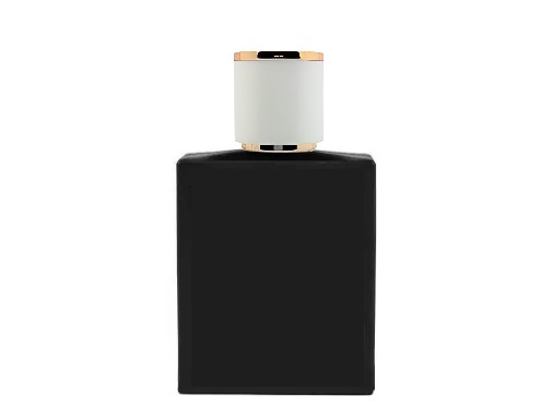 50ml ebony slim black perfume bottle with round white gold cap