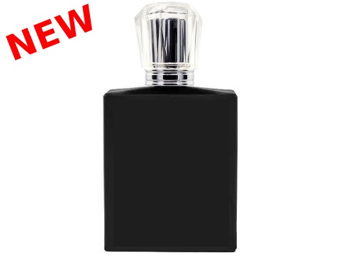 50ml ebony black perfume bottle with silver diamond cap