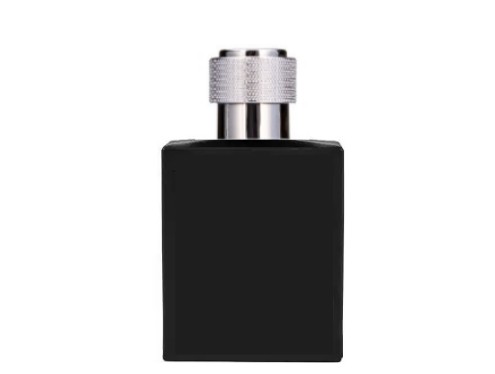 50ml ebony black perfume bottle with silver diamond cap