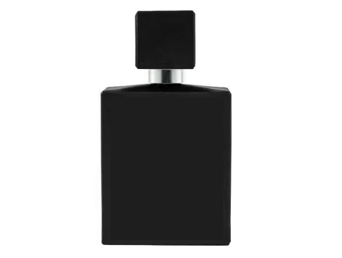 50ml ebony black perfume bottle with square silver black cap