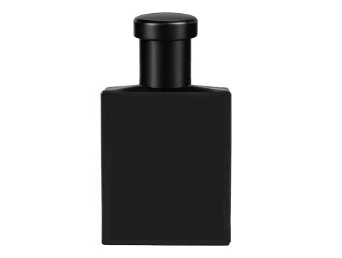 50ml ebony slim black perfume bottle with tall ridged black cap
