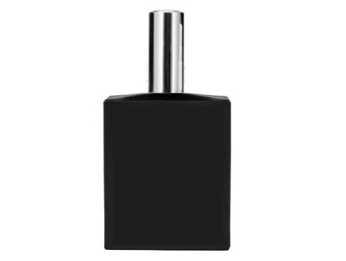 50ml ebony black perfume bottle with tall silver cap