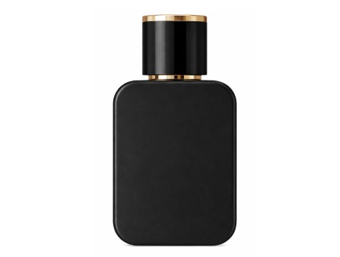 50ml ingot black perfume bottle with black gold cap