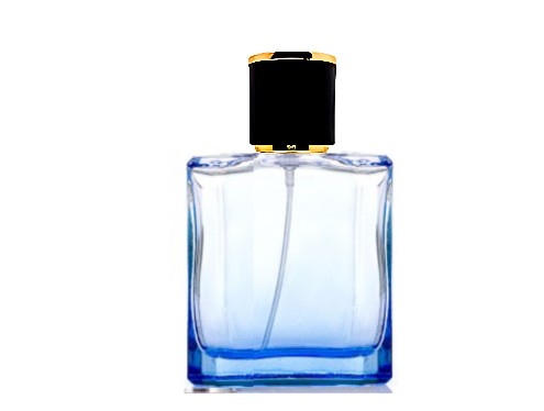 50ml liberty blue perfume bottle with black gold cap