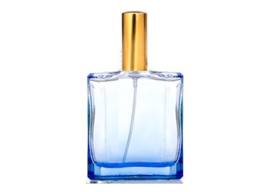 50ml liberty blue perfume bottle with tall gold cap