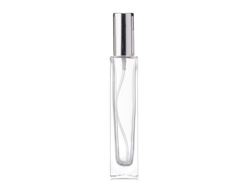 50ml monolith clear perfume bottle silver cap