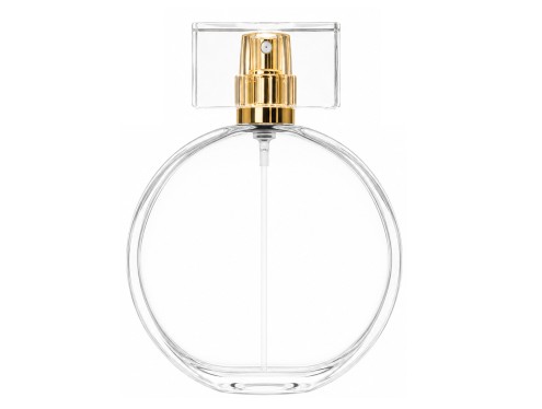 50ml parthenon circular perfume bottle with clear gold cap