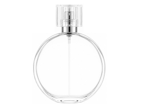 50ml parthenon circular perfume bottle with clear silver square cap