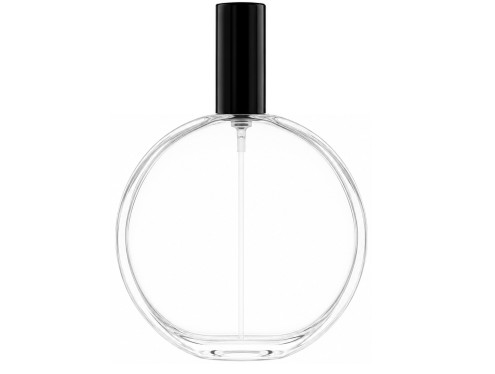 50ml parthenon circular perfume bottle with metalic black cap