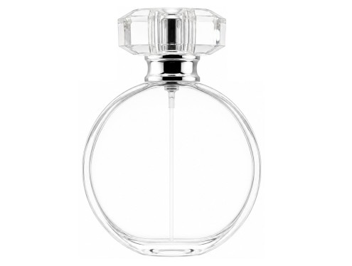 50ml parthenon circular perfume bottle with silver clear silver cap