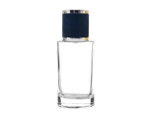 50ml pisa clear perfume bottle with blue silver leather cap