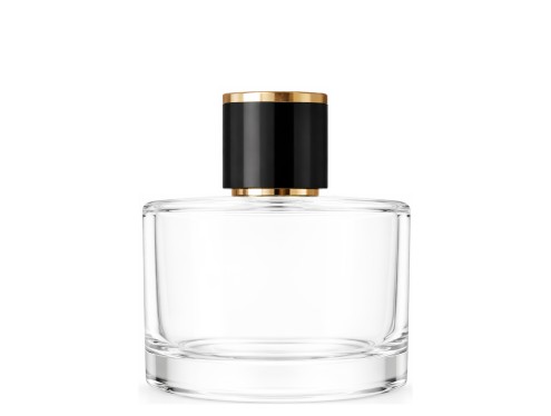 50ml rotunda clear perfume bottle with black gold cap
