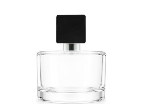 50ml rotunda clear perfume bottle black square silver cap