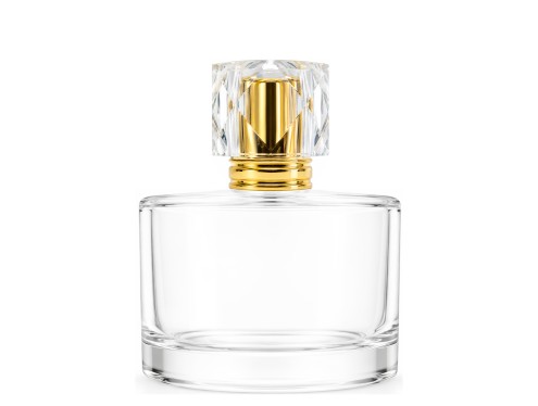 50ml rotunda clear perfume bottle gold flat diamond cap
