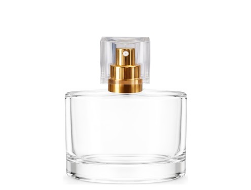 50ml rotunda clear perfume bottle gold pump clear cap
